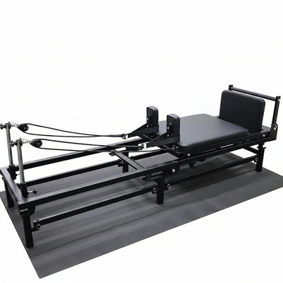 Foldable Pilates Reformer Machine with Adjustable Reformer Heights, Multifunctional Pilates Equipment with Jump Boardsand and Piano Wire Spings