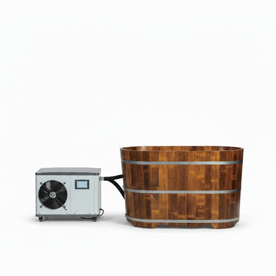 WOODBRIDGE 54" Indoor Cold Plunge Tub W/ 1.3 HP White Chiller – Rapid Cooling & Heating, Ozone Sanitation, Filter Circulation System, Wifi-Enabled & Remote Control via APP, Insulated Tub Cover